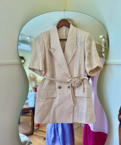 Set vest thắt hoa eo