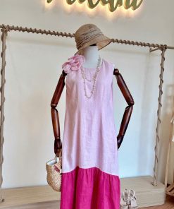 Váy Linen Suông Hoa Vai